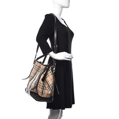 Burberry Haymarket Check Small Lawrence Tote Chocolate 2 of 13