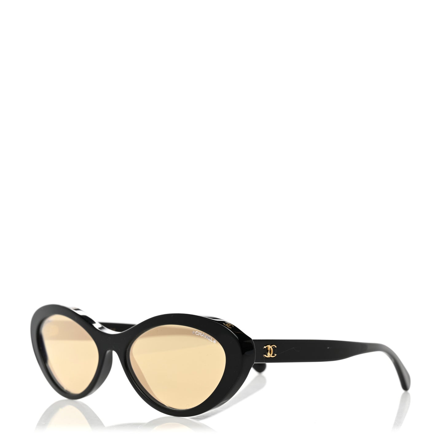 Acetate Oval Sunglasses 5416 Black Beige