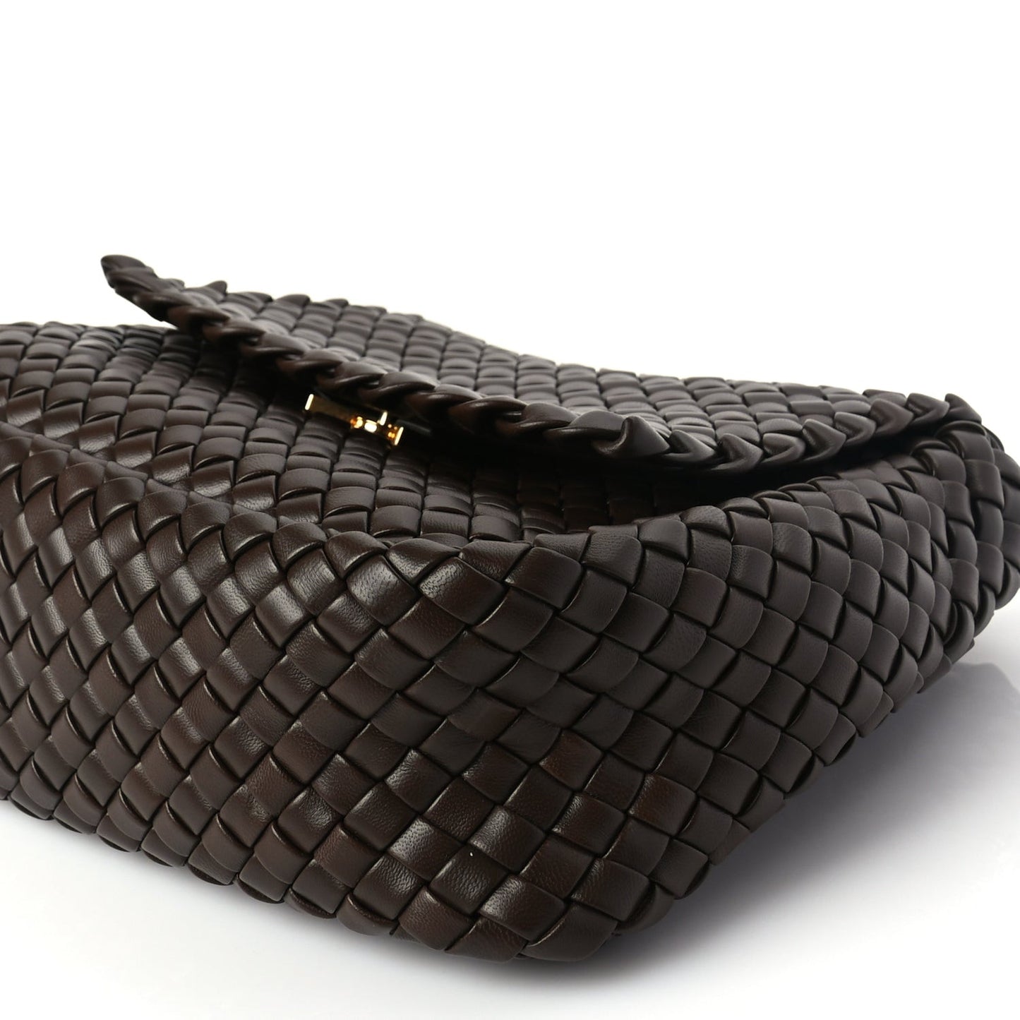 Nappa Intreccicio Padded Small Cobble Shoulder Bag Light Brown