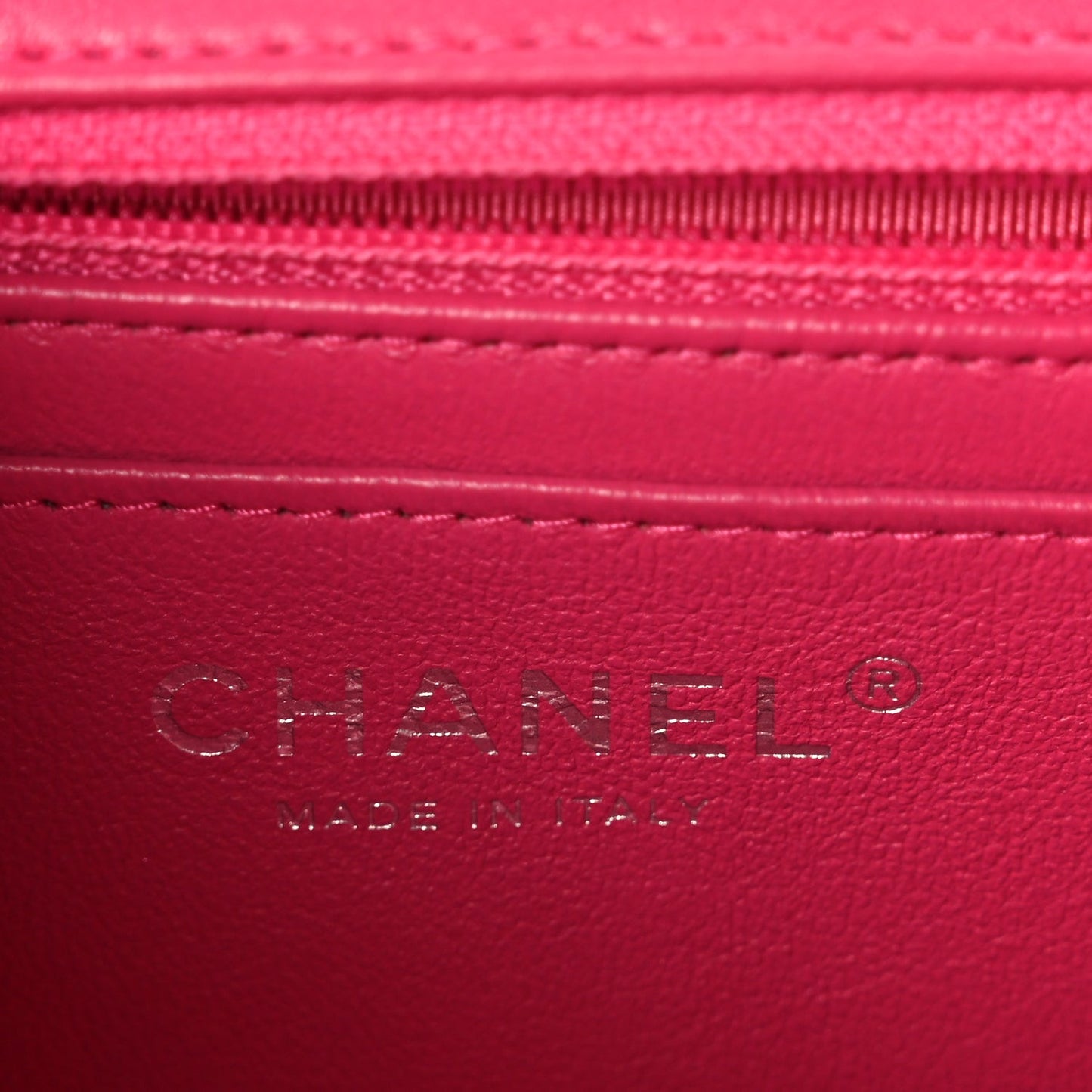 Lambskin Quilted Mini Rectangular Flap Dark Pink