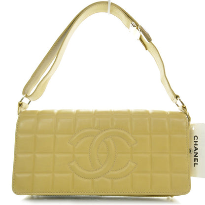 Chanel Leather Chocolate Bar Quilted CC Flap Beige 1 of 12