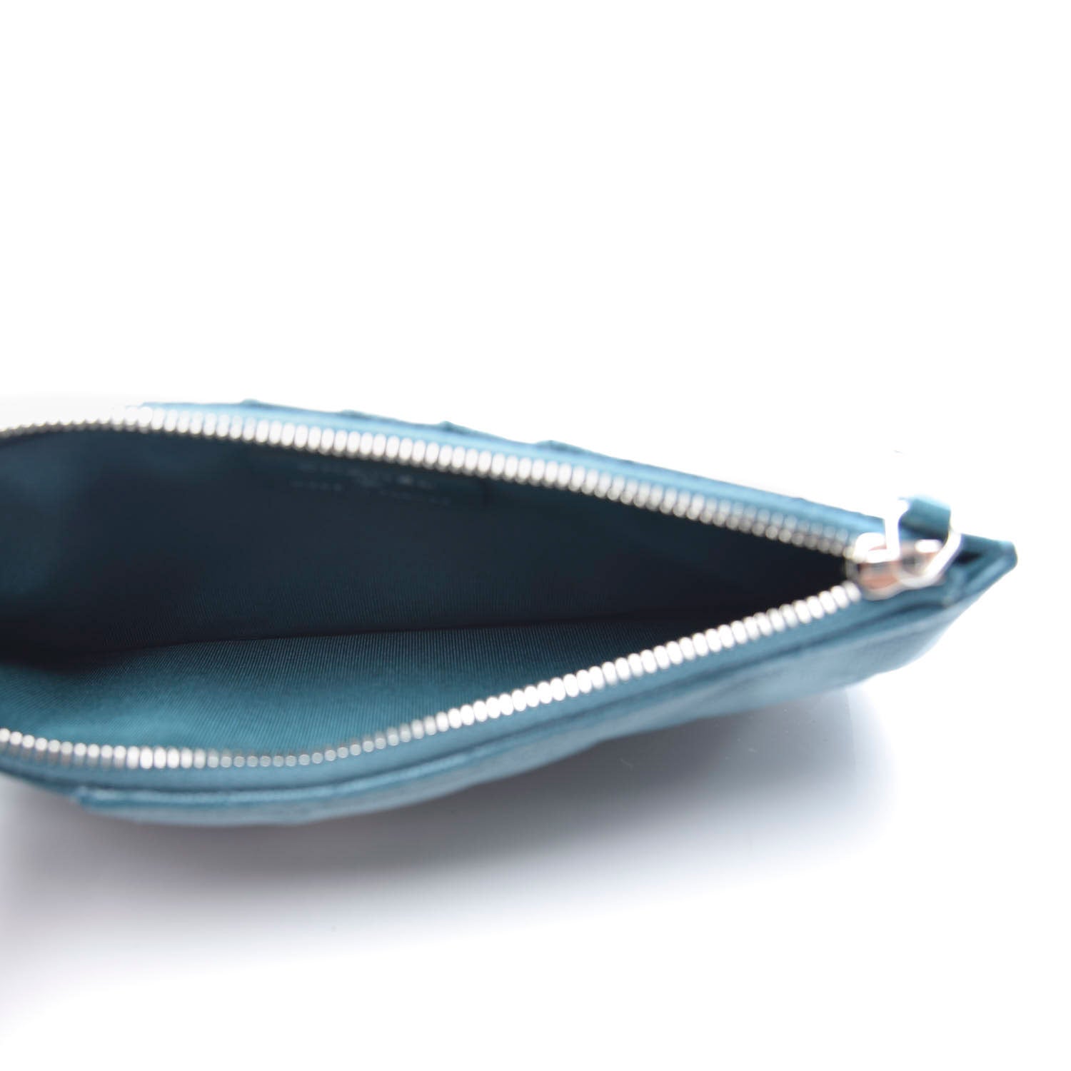 Chanel Caviar Quilted Classic Flat Wallet Pouch Dark Turquoise 5 of 10