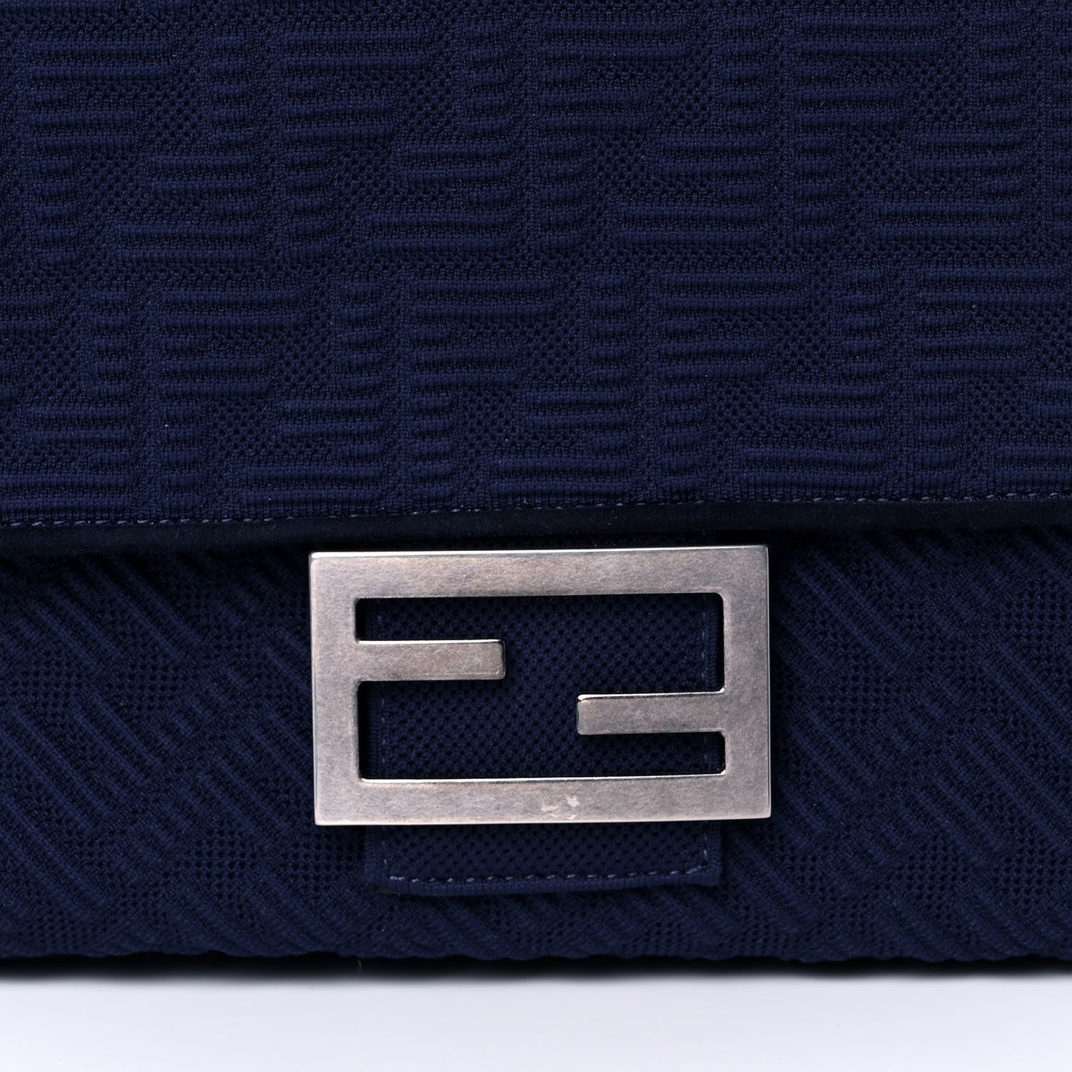 Fendi Technical Fabric FF Large Chain Baguette Marino 8 of 10