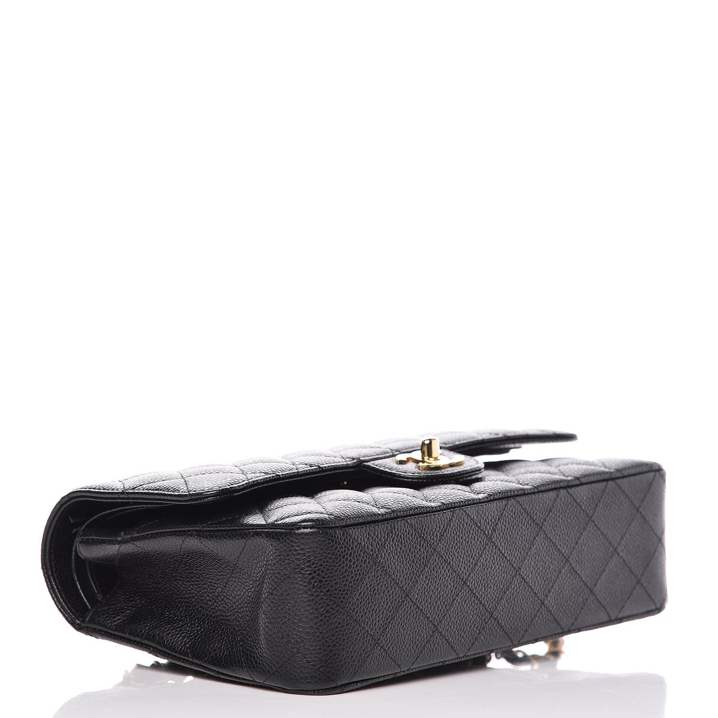 Caviar Quilted Medium Double Flap Black