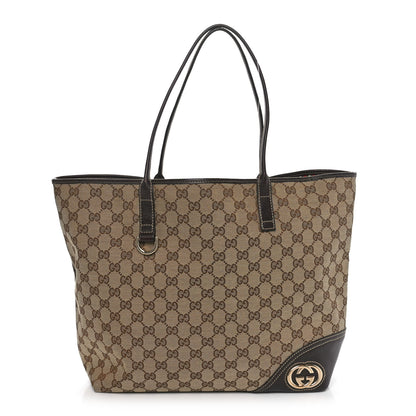 Gucci Monogram Large New Britt Tote Brown 1 of 10