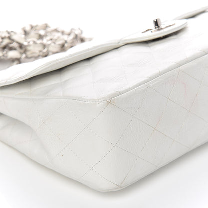 Chanel Caviar Quilted Jumbo Single Flap White 8 of 18