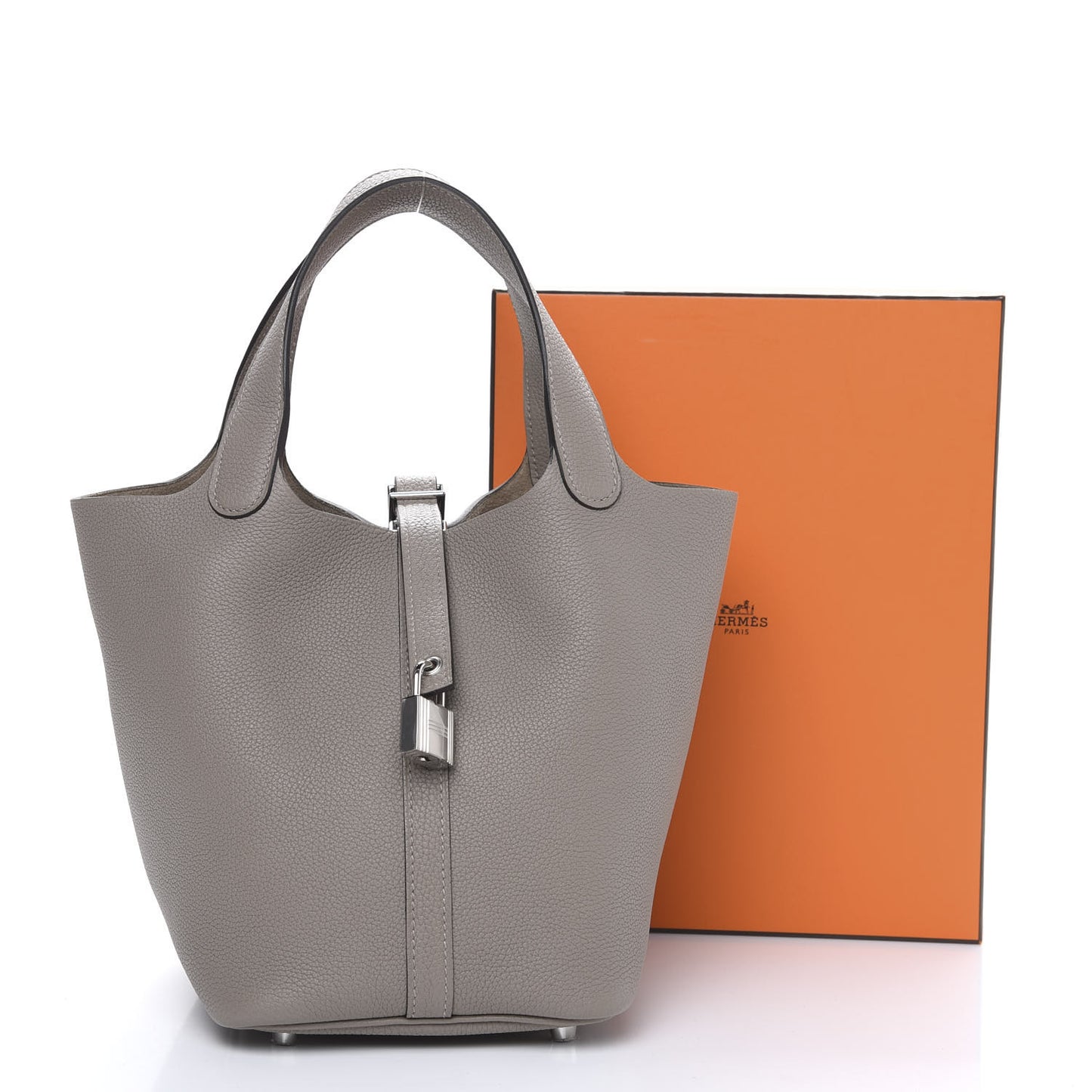 Taurillon Clemence Picotin Lock 18 PM Etain