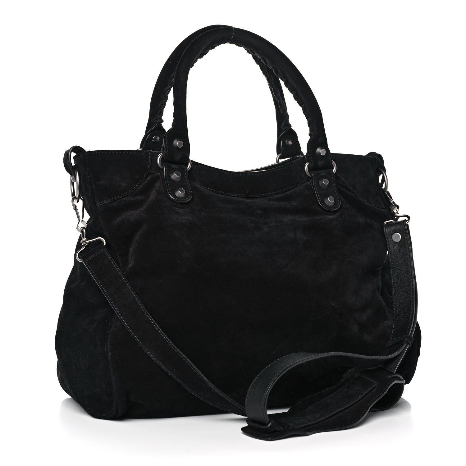 Balenciaga Baby Daim Suede Classic Silver Hardware Velo Black 3 of 9