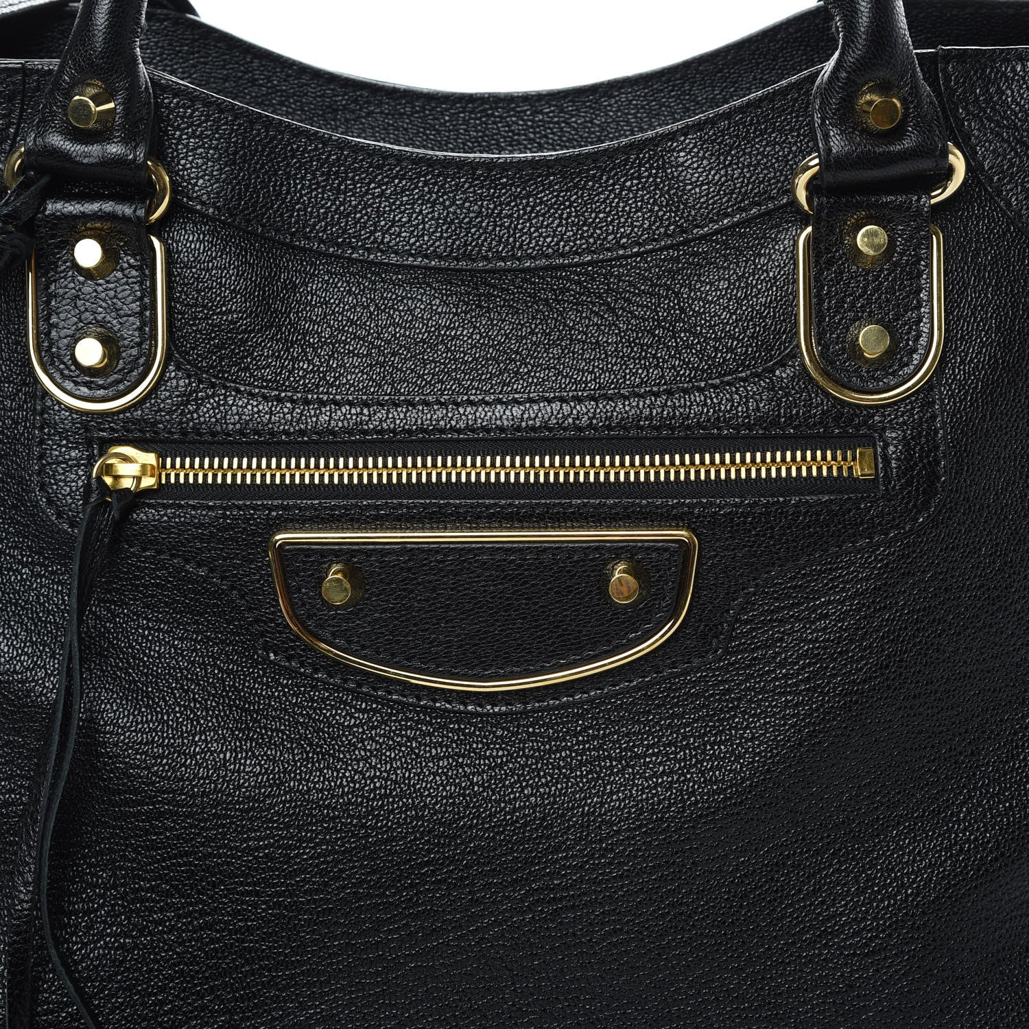 Balenciaga Chevre Gold Metallic Edge Hardware Velo Black 8 of 12