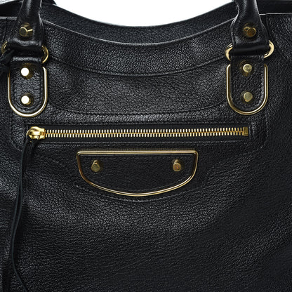 Balenciaga Chevre Gold Metallic Edge Hardware Velo Black 8 of 12