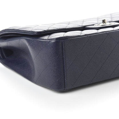 Chanel Caviar Quilted Maxi Double Flap Navy Blue 6 of 10