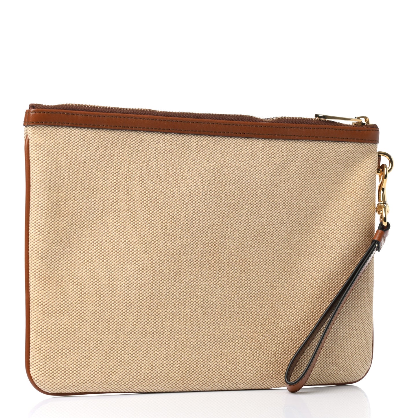 Vintage Canvas Web Pouch Sand Cuir