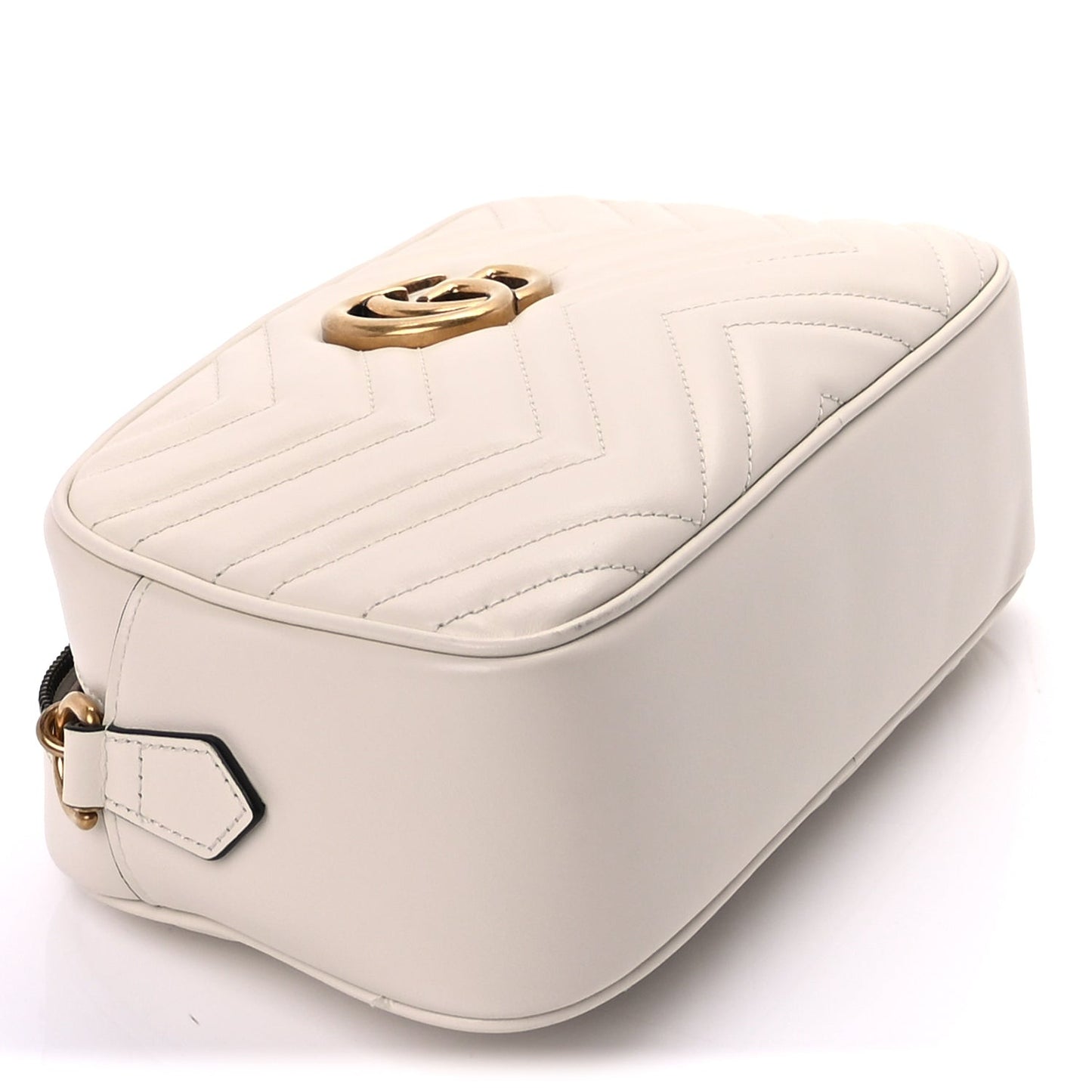 Calfskin Matelasse Small GG Marmont Chain Shoulder Bag  White