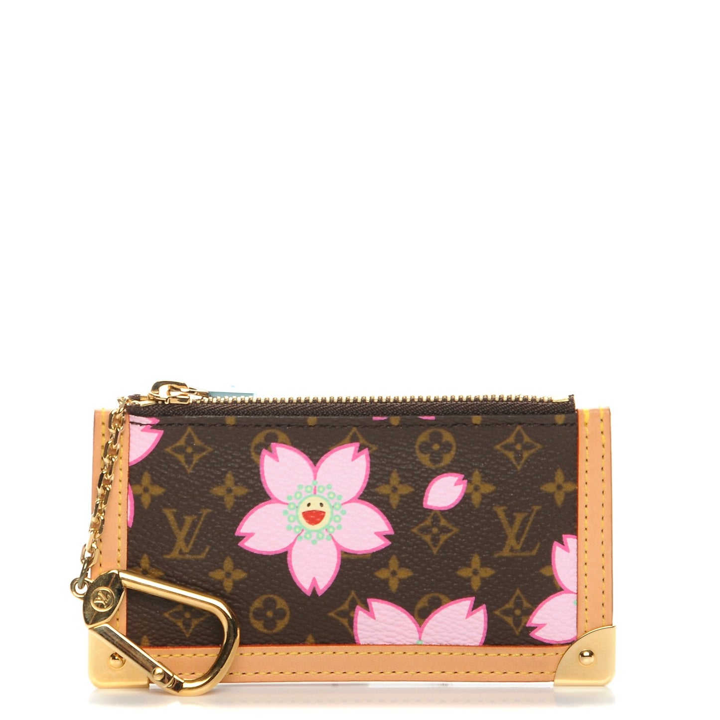 Monogram Cherry Blossom Key Pouch Brown