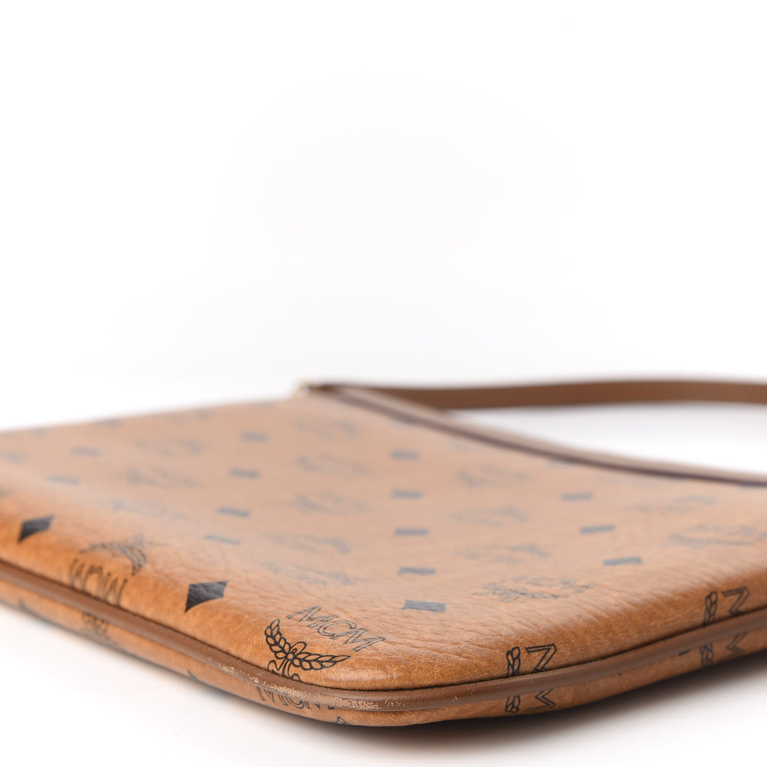 MCM Visetos Liz Shopper Tote Pouch Cognac 6 of 9