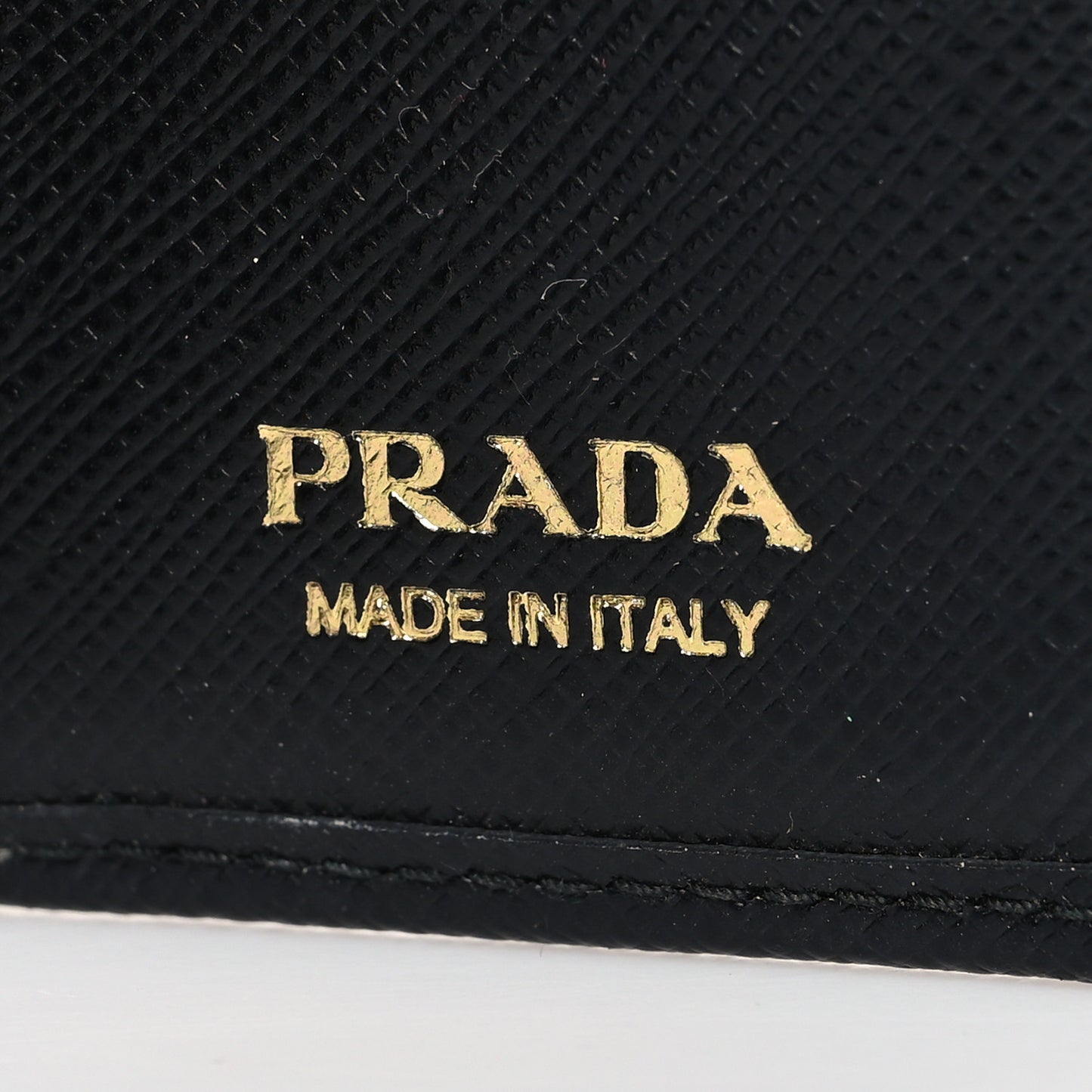 Saffiano Metal Card Holder Wristlet Black