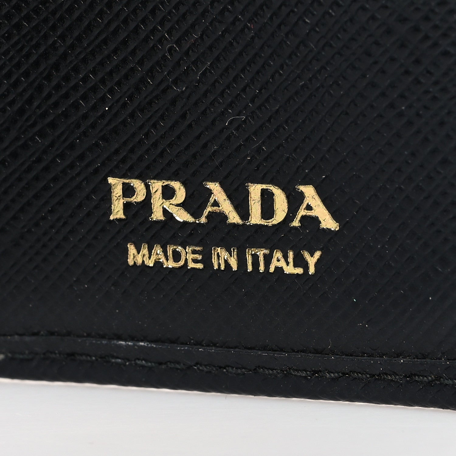Prada Saffiano Metal Card Holder Wristlet Black 6 of 9