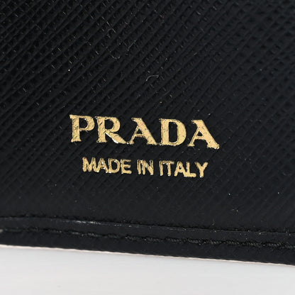 Prada Saffiano Metal Card Holder Wristlet Black 6 of 9
