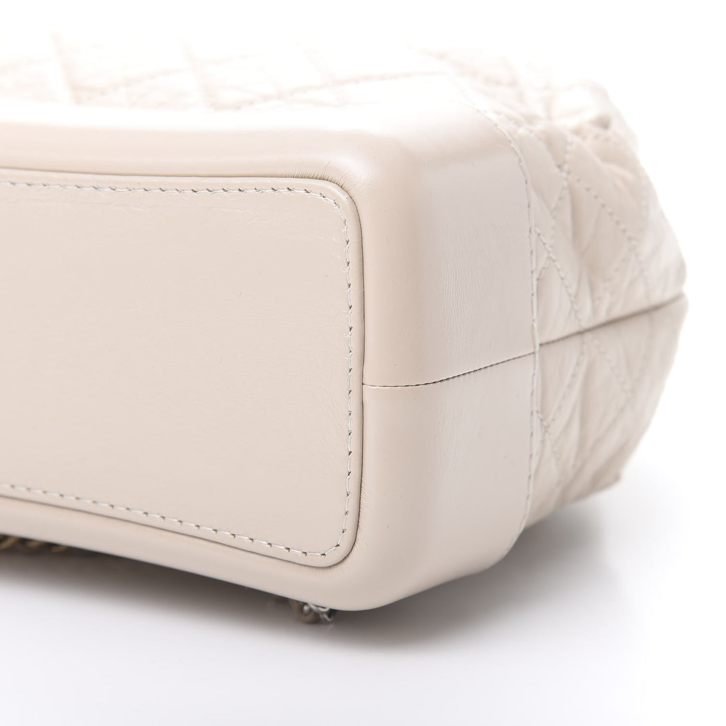 Aged Calfskin Quilted Gabrielle Backpack Beige