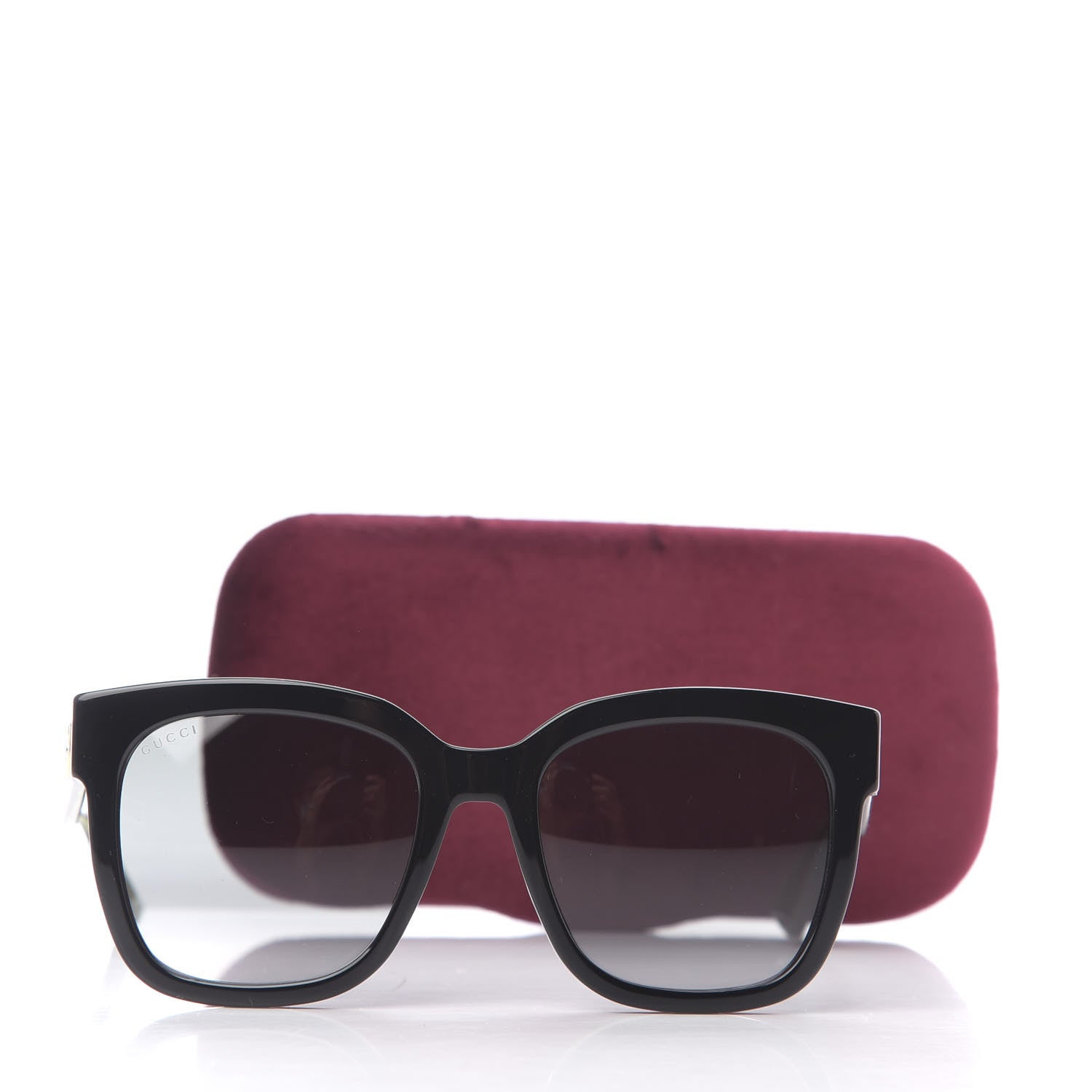 Gucci Square Frame Glitter Sunglasses GG0034S Black Green 8 of 8