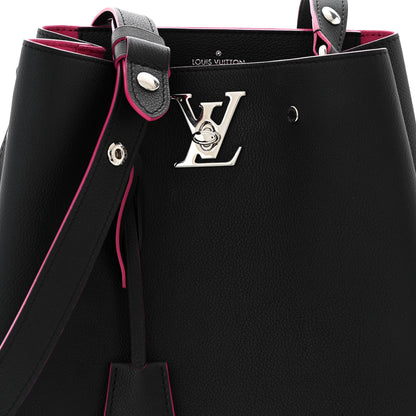 Louis Vuitton Calfskin Lockme Bucket Black 7 of 10
