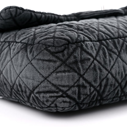 Chanel Denim Quilted Denimpression Flap Grey Black 8 of 10