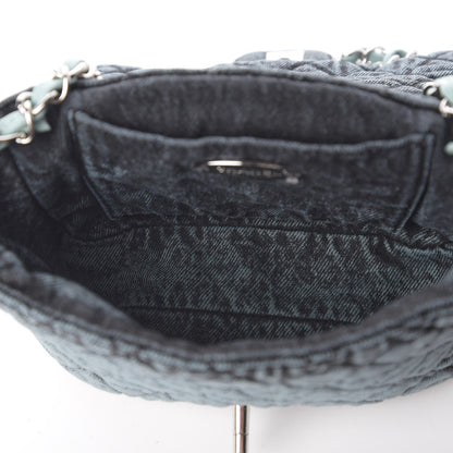 Chanel Washed Denim Quilted Small Denimpression Flap Blue Black 5 of 10