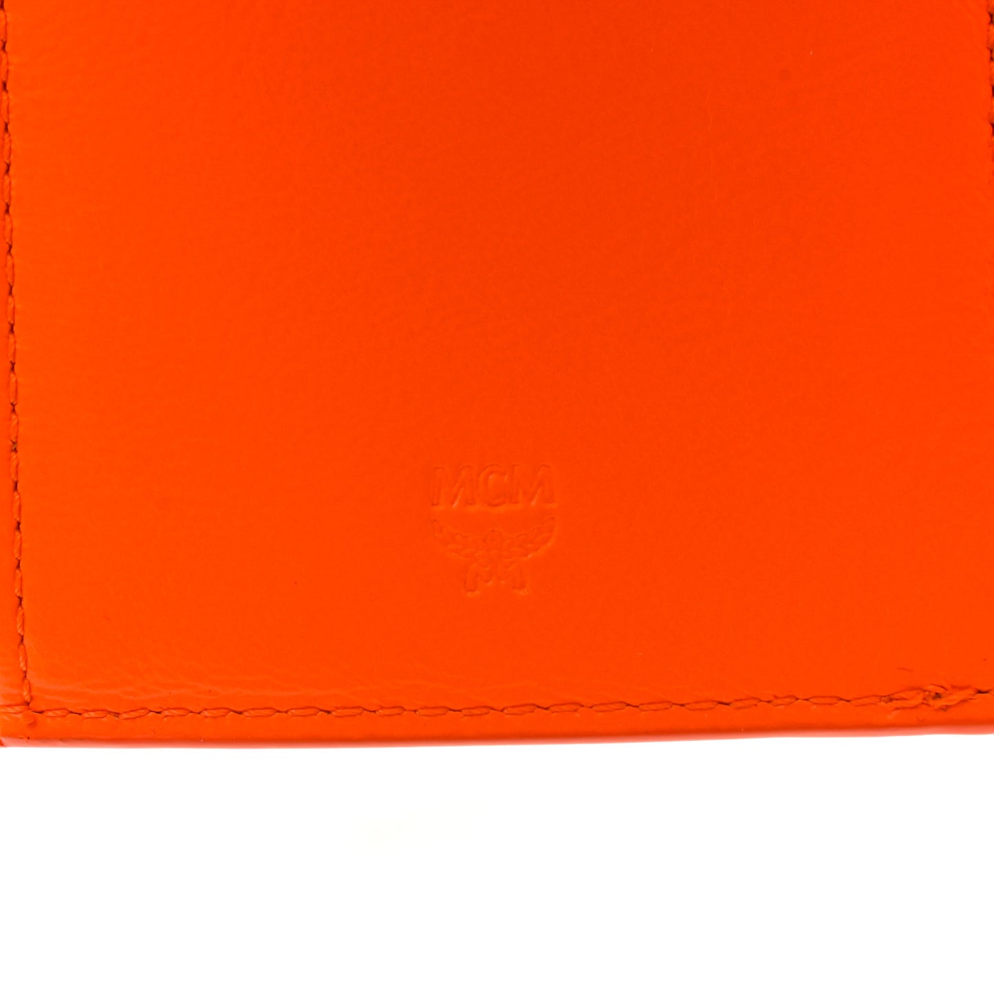 Visetos Patent Trifold Wallet Cognac Orange