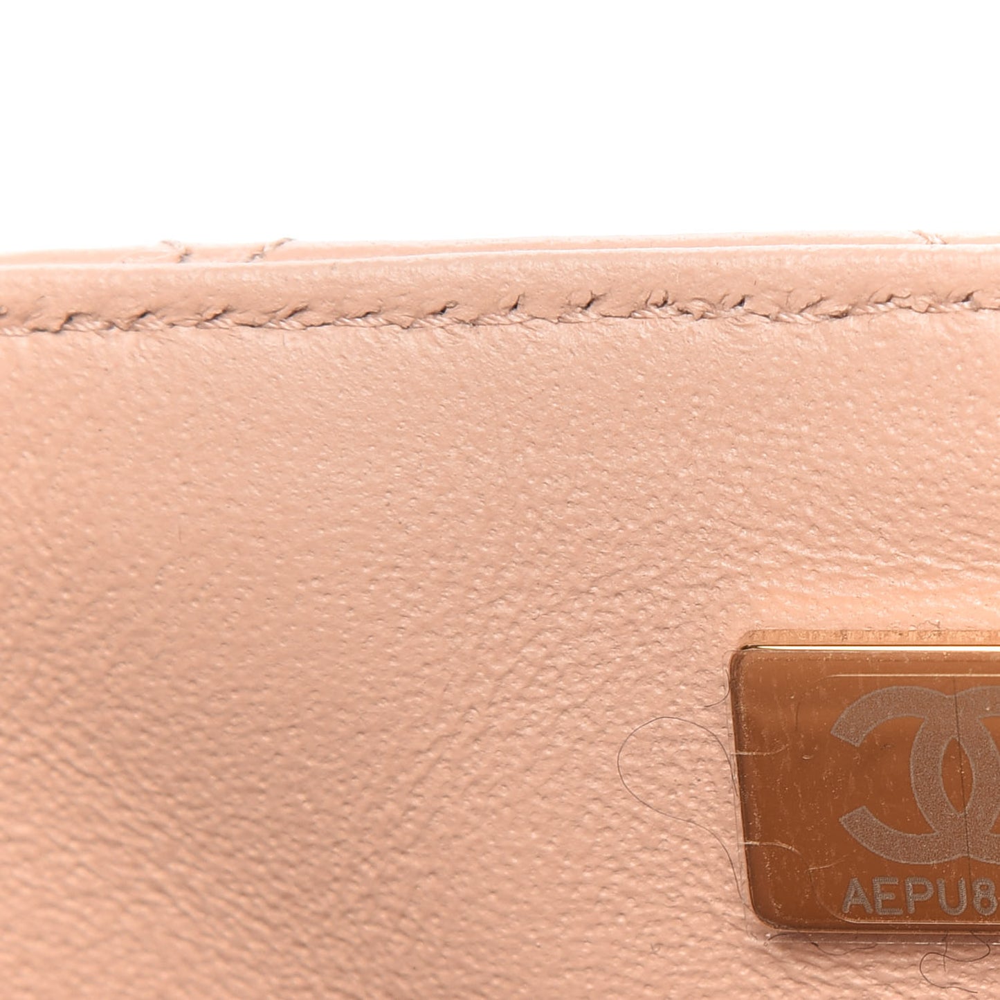 Lambskin Quilted Mini Square Flap Beige