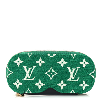 Louis Vuitton Jacquard Velvet Monogram LV Match Sunglasses Case GM Vert 1 of 4