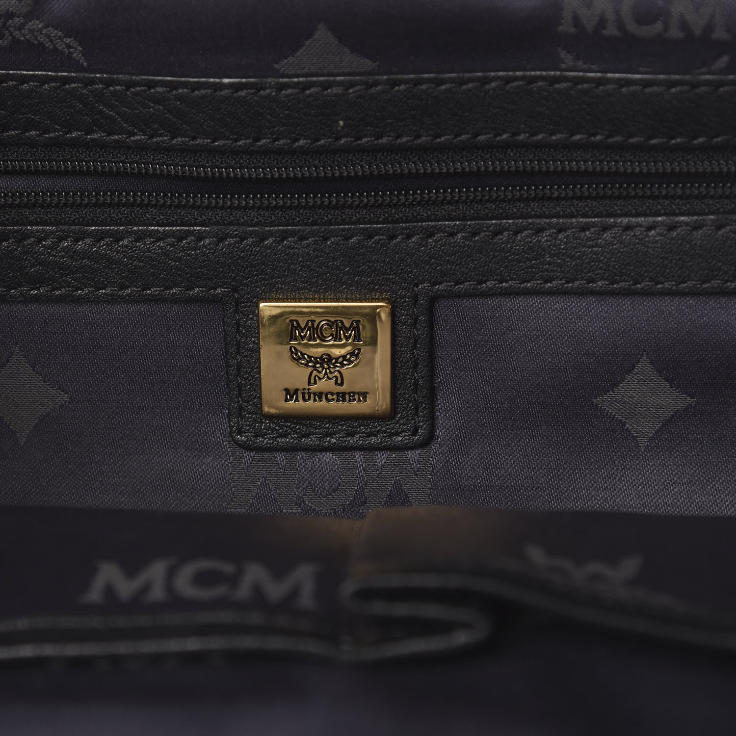 MCM Visetos Studded Colorblock Medium Stark Brock Backpack Black 5 of 13