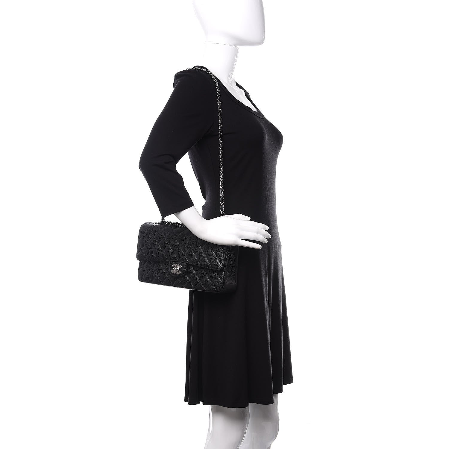 Chanel Caviar Quilted Medium Double Flap Black 2 of 11