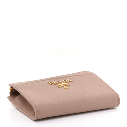 Prada Saffiano Metal Zip Around Keychain Cipria 4 of 7