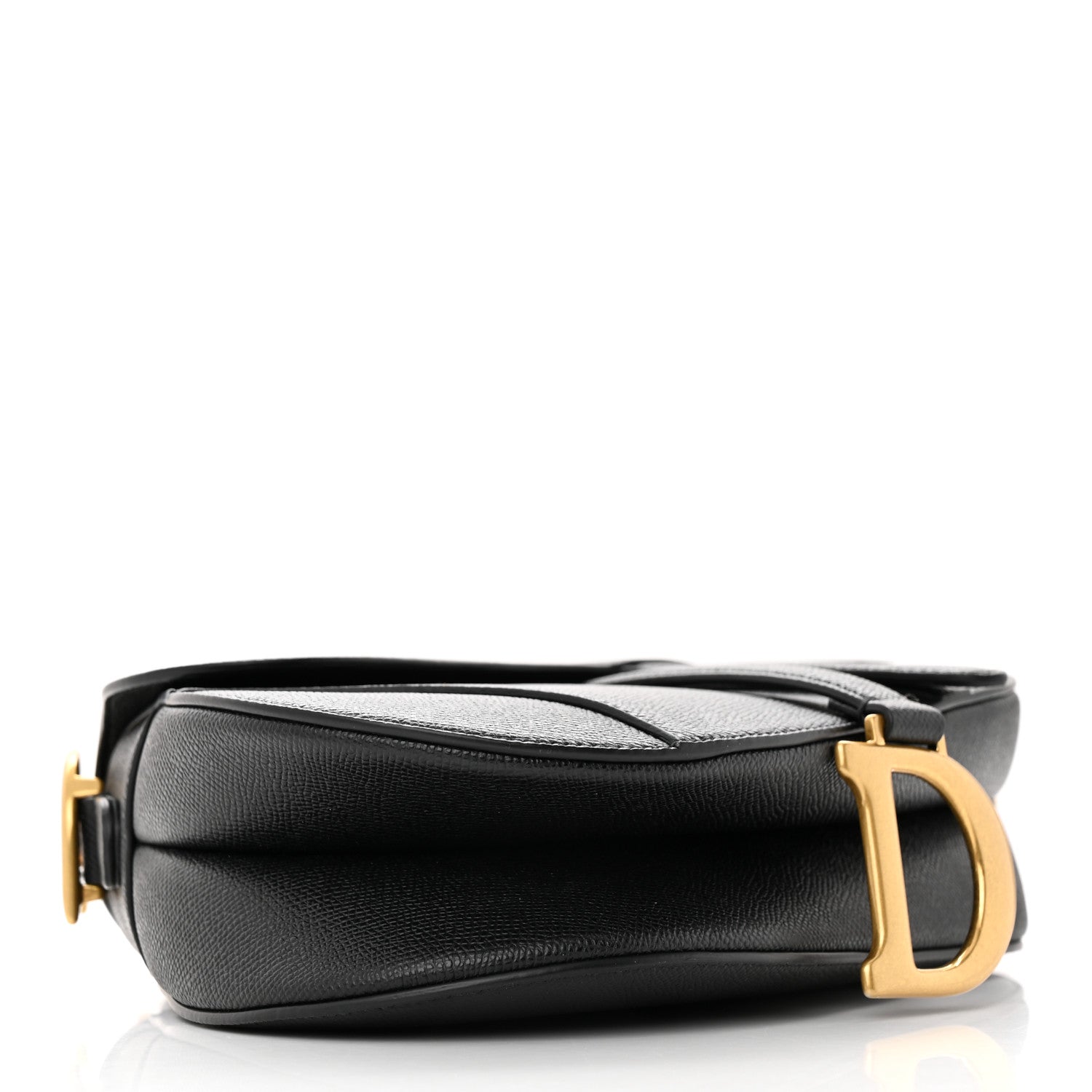 Christian Dior Grained Calfskin Saddle Bag With Strap Black 4 of 12