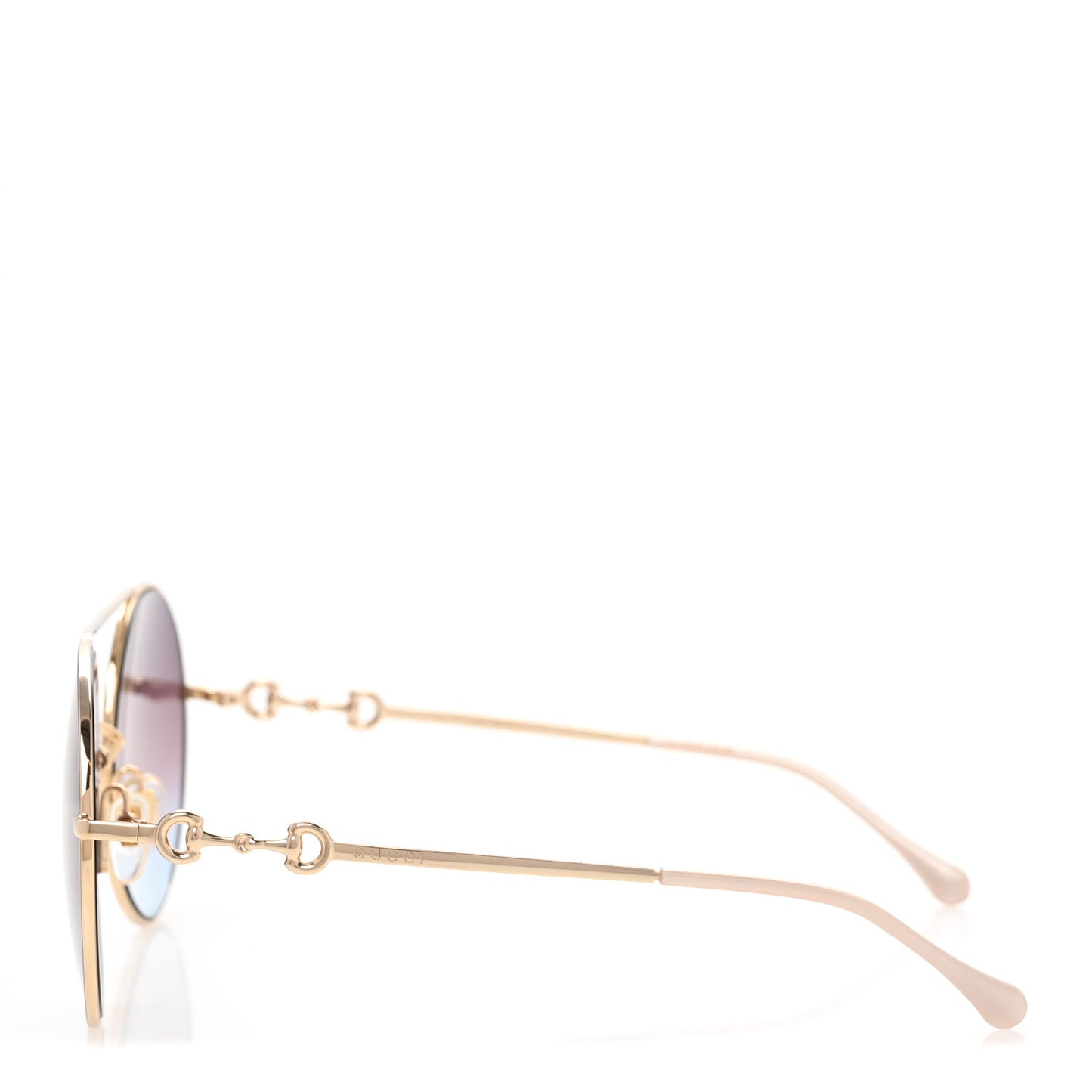 Metal Round Frame Horsebit Sunglasses GG0878S Gold