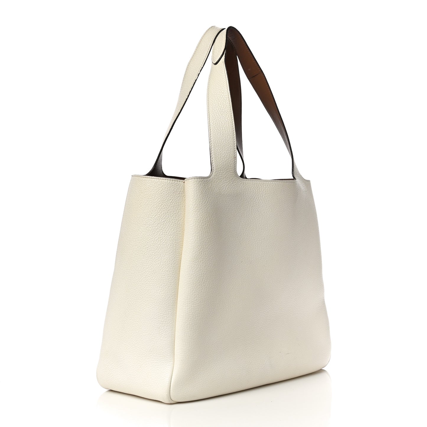 Vitello Daino Dynamique Tote White Caramel