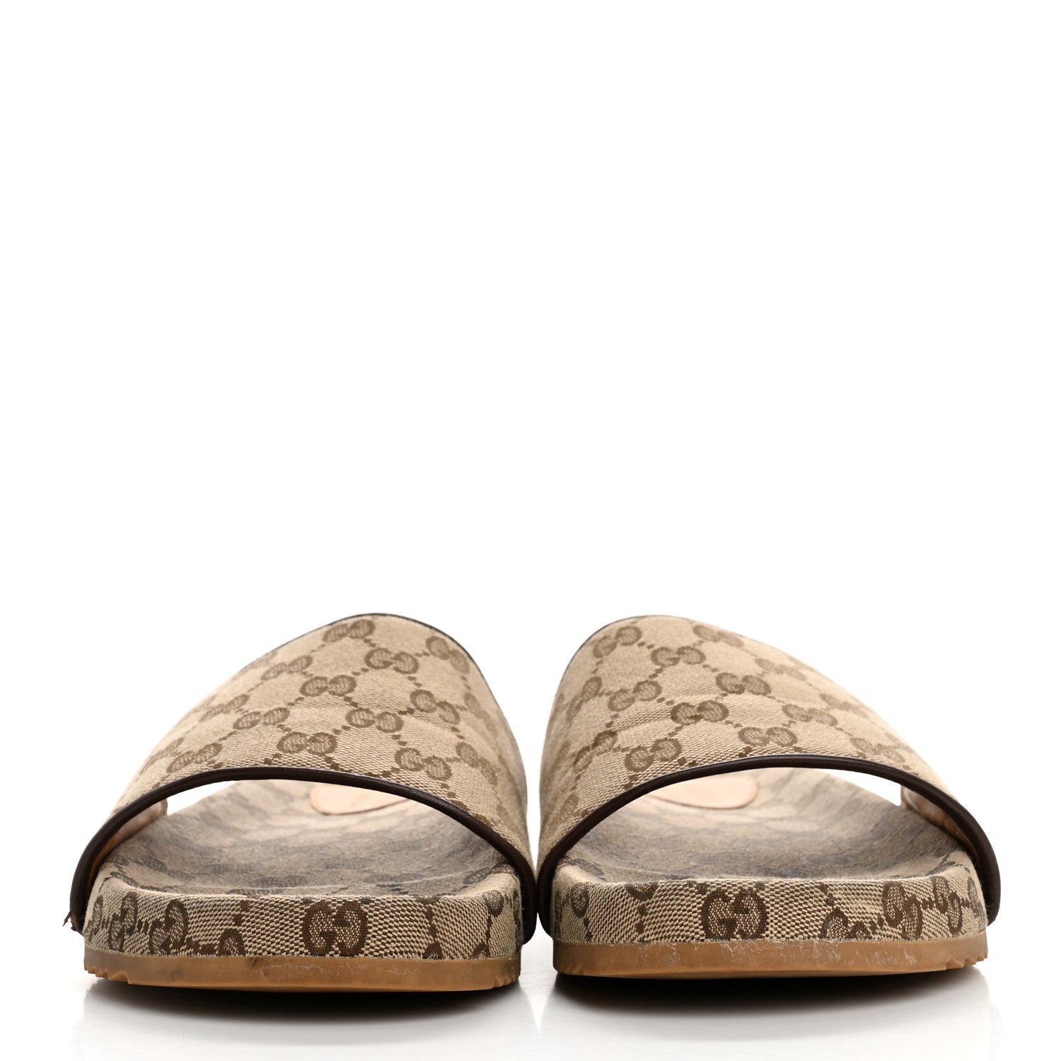Gucci Canvas GG Monogram Mens Slide Sandals 10 Beige 3 of 7