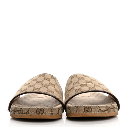 Gucci Canvas GG Monogram Mens Slide Sandals 10 Beige 3 of 7