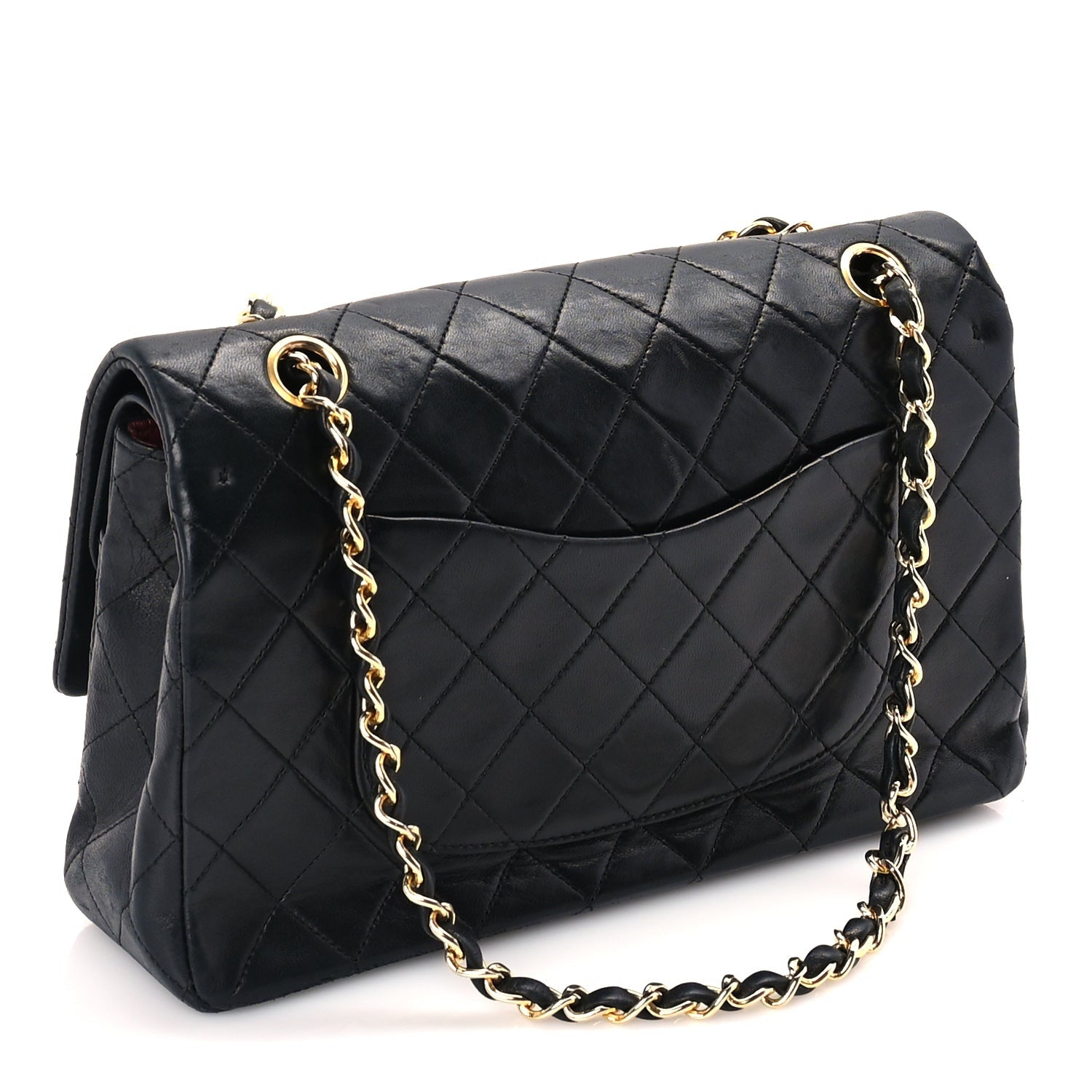 Chanel Lambskin Quilted Medium Double Flap Black 2 of 9