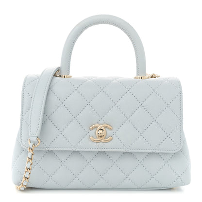 Chanel Caviar Quilted Mini Coco Handle Flap Light Blue 1 of 11
