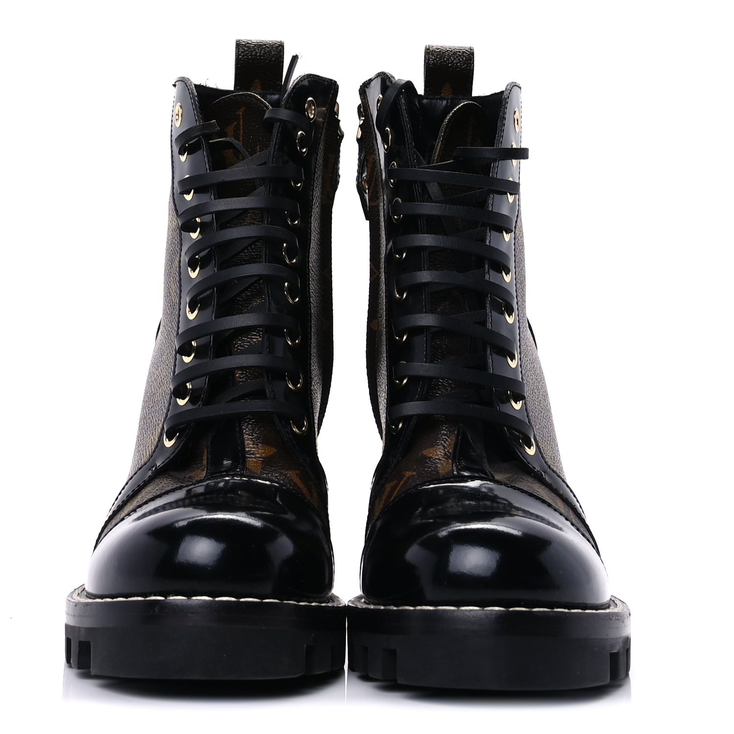Louis Vuitton Patent Calfskin Monogram Star Trail Ankle Boots 37.5 Black 2 of 7