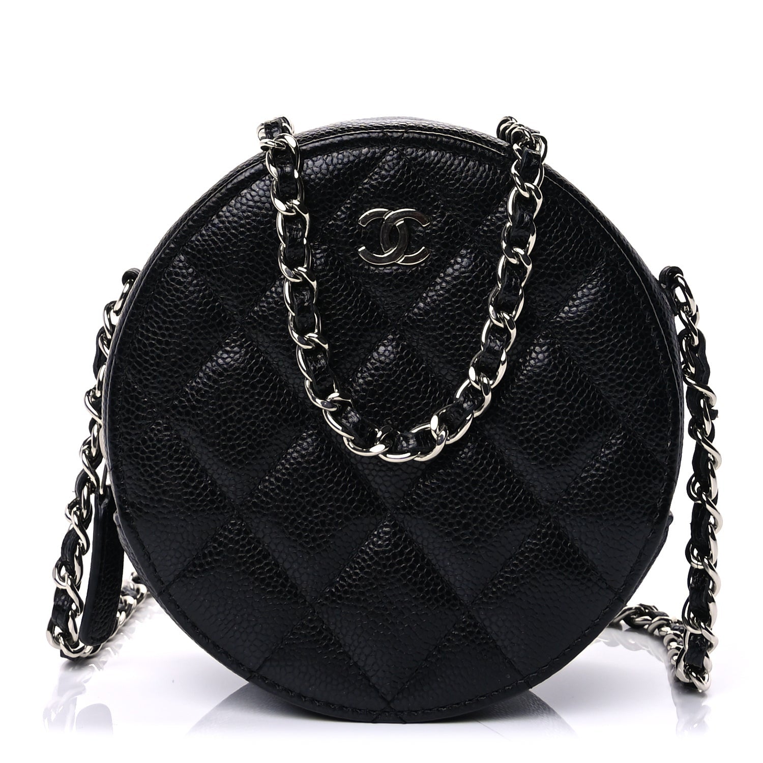 Chanel Caviar Quilted Round Clutch With Chain  Black 1 of 8