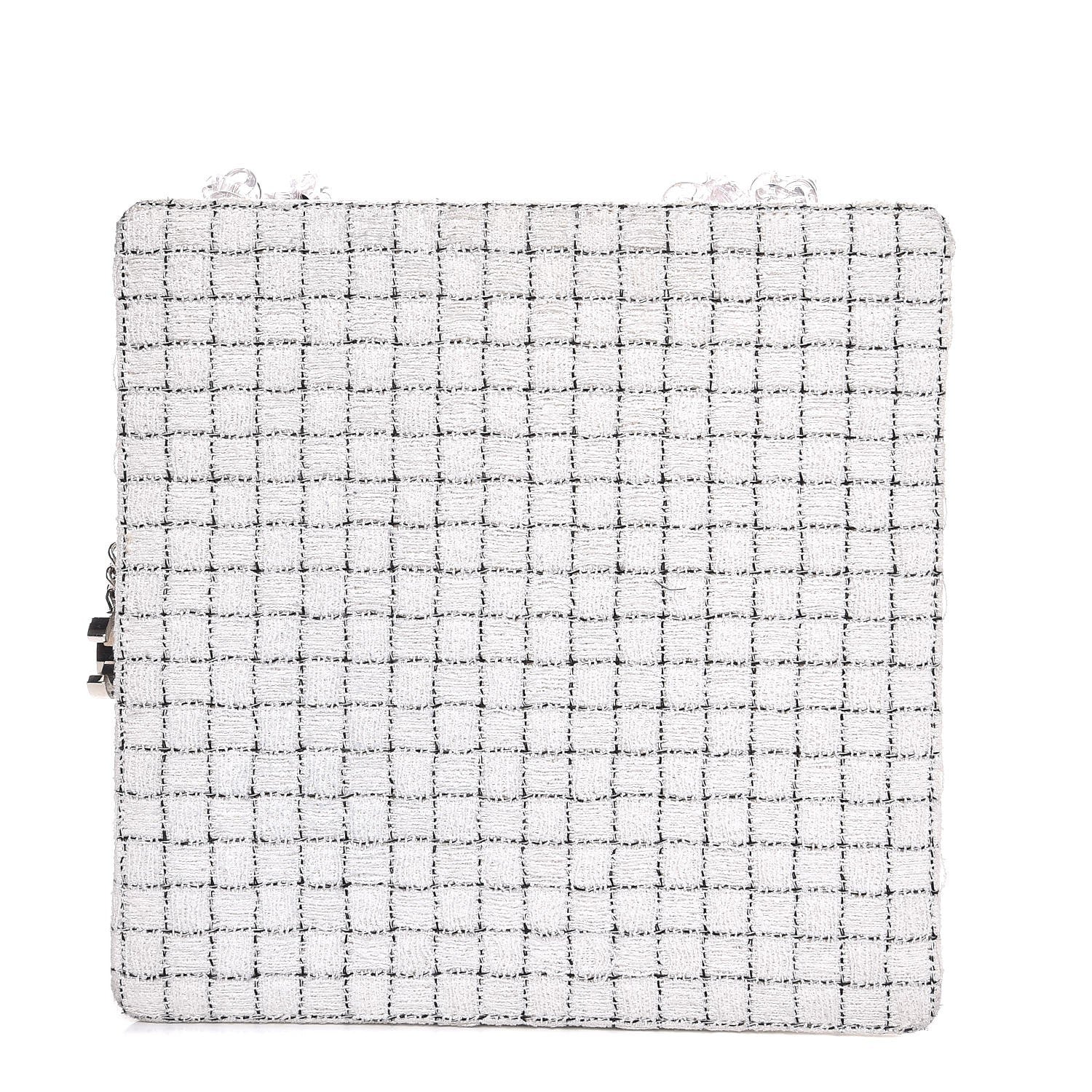 Chanel Tweed Zip Tote White Black 1 of 7