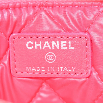Chanel Lambskin Quilted Medium Cosmetic Case Dark Pink 6 of 7