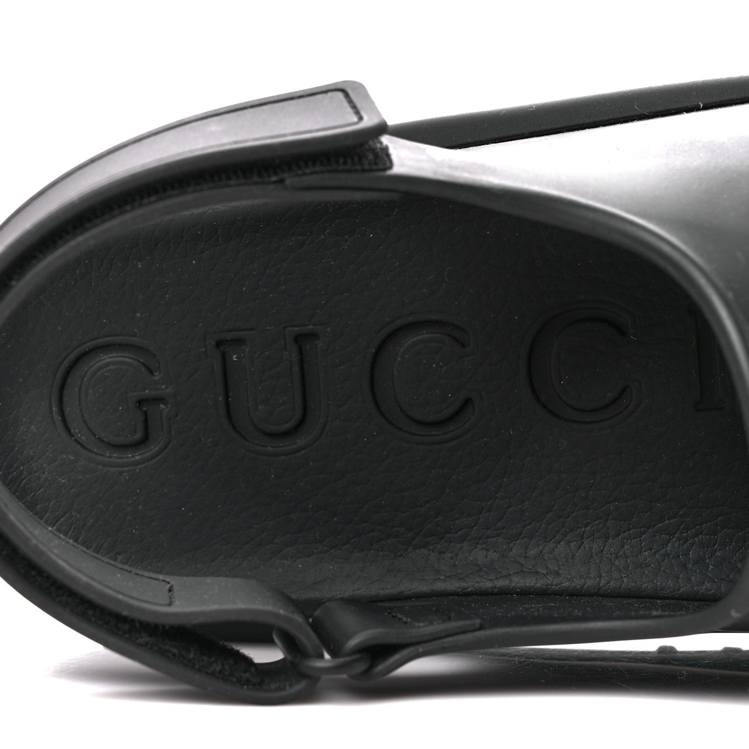 Gucci Soft Rubber Mens Horsebit Platform Slingback Sandals 9 Black 7 of 7