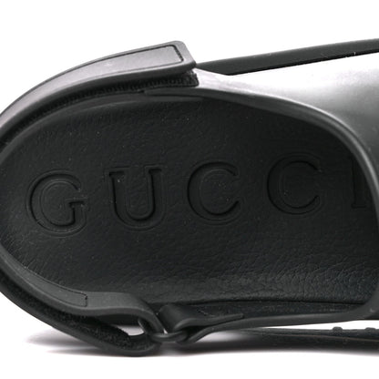 Gucci Soft Rubber Mens Horsebit Platform Slingback Sandals 9 Black 7 of 7