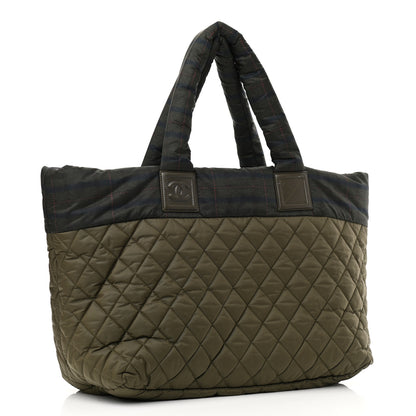 Chanel Nylon Quilted Large Coco Cocoon Tote Khaki 3 of 14