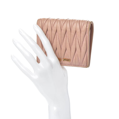 Miu Miu Nappa Matelasse Compact Wallet Orchidea 2 of 12