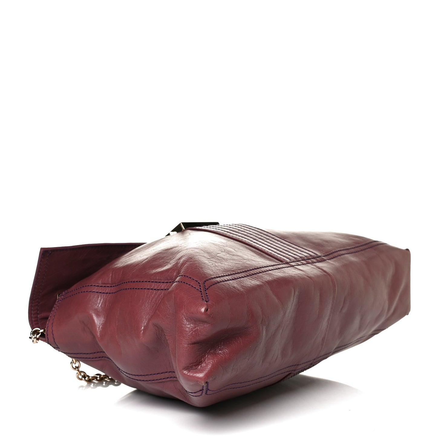 Vitello Acqua Maxi Baguette Shoulder Bag Malva