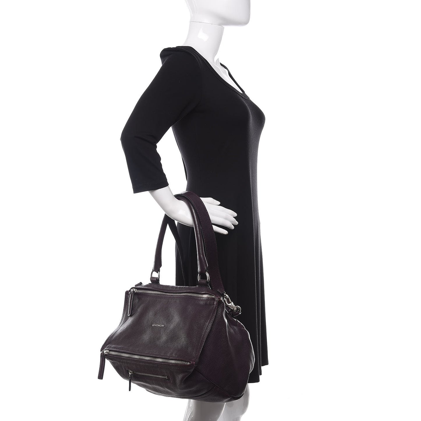 Sugar Goatskin Large Pandora Aubergine